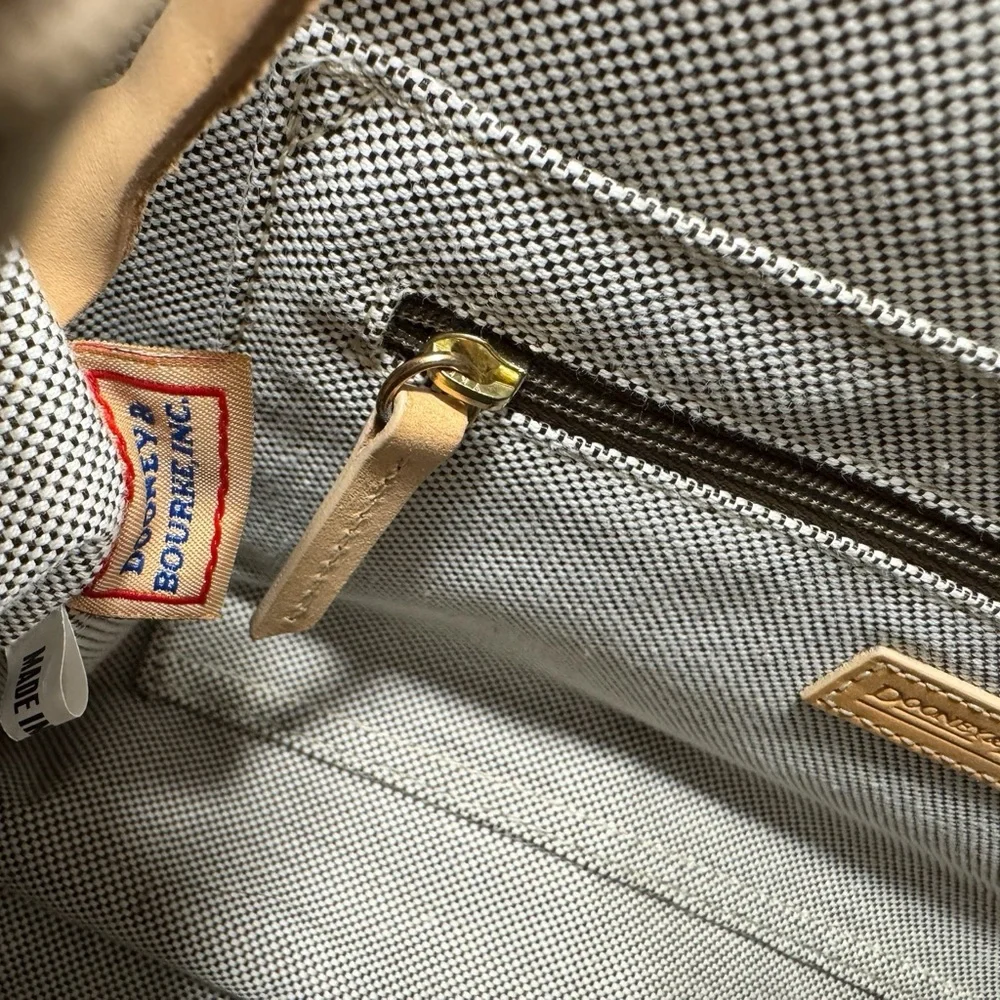 Dooney & Bourke Monogram Canvas Satchel — Tan / Brown